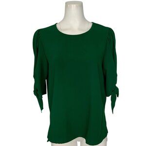 See By Chloe Tie Sleeve Blouse Top 40 US/8 Deep Pine DEFECT